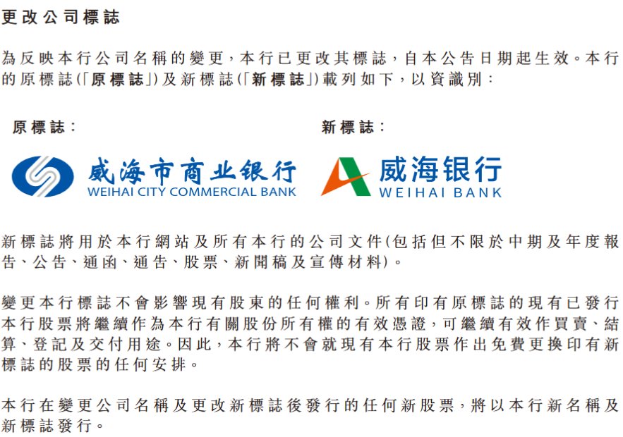 威海商业银行正式更名为