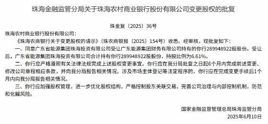 珠海农村商业银行获批变