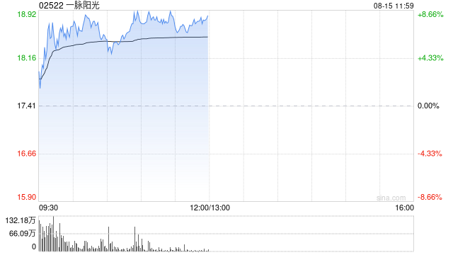 一脉阳光早盘拉升逾8% 海